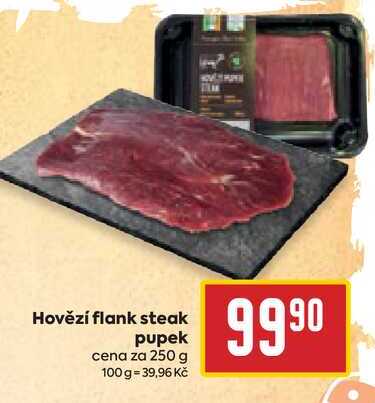 Hovězí flank steak pupek cena za 250 g 