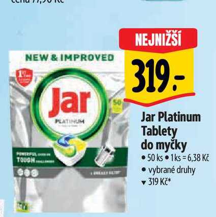  Jar Platinum Tablety do myčky • 50 ks 