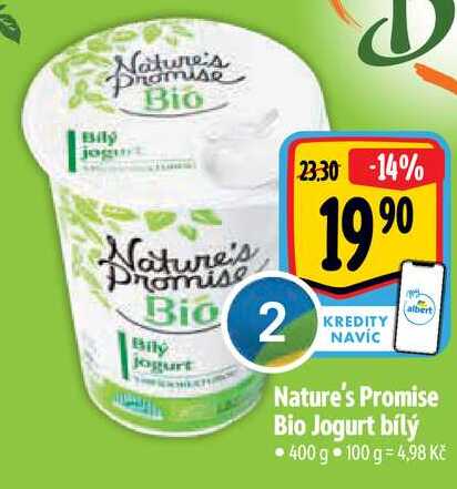 Nature's Promise Bio Jogurt bílý, 400 g
