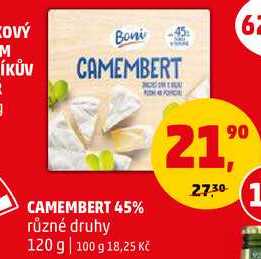 CAMEMBERT 45%, 120 g 