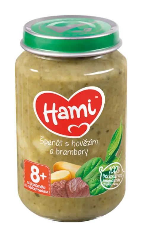 Hami Špenát s hovězím a brambory, 200 g
