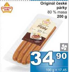 Originál české párky 80% masa 200 g 