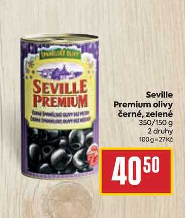 Seville Premium olivy černé, zelené 350/150 g
