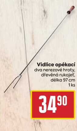 Vidlice opékací dva nerezové hroty, dřevěná rukojeť, délka 97 cm 1 ks