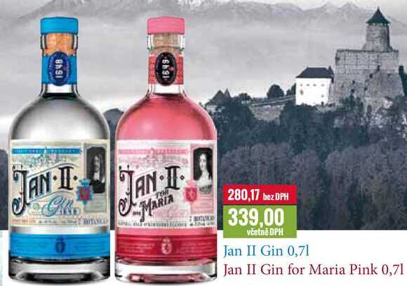 Jan II Gin 0,7l, Jan II Gin for Maria Pink 0,7l
