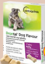 Drontal® Dog Flavour 
150/144/50 mg tablety