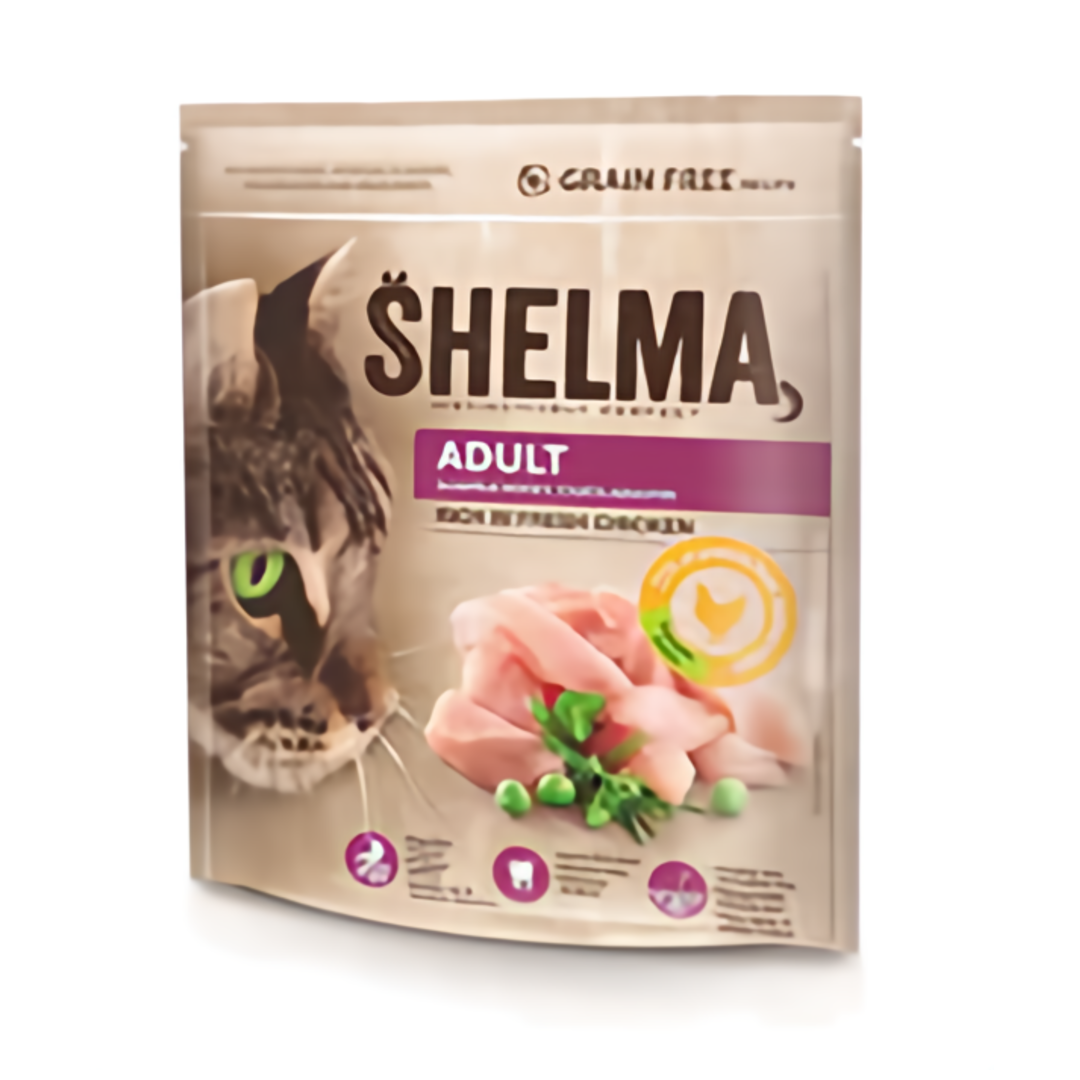 Shelma Adult Bezobilné granule s čerstvým kuřecím pro dospělé kočky