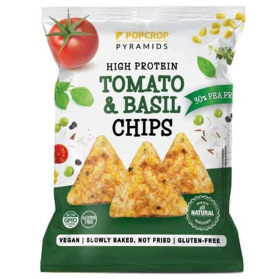 Popcrop Proteinové chipsy s rajčatovo-bazalkovou příchutí