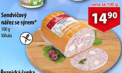 Sendvičový nářez se sýrem, 100 g 