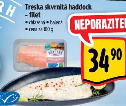 Treska skvrnitá haddock - filet, cena za 100 g 