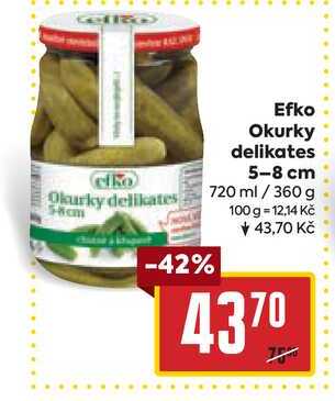 Efko Okurky delikates 5-8 cm 720 ml/360 g 
