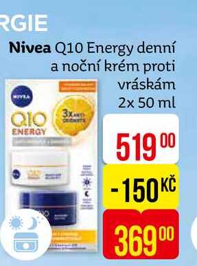Nivea Q10 Energy denní a noční krém proti vráskám 2x 50 ml 