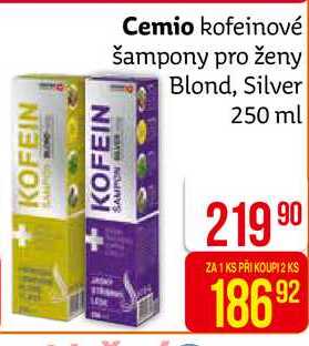 Cemio kofeinové šampony pro ženy Blond, Silver 250 ml  