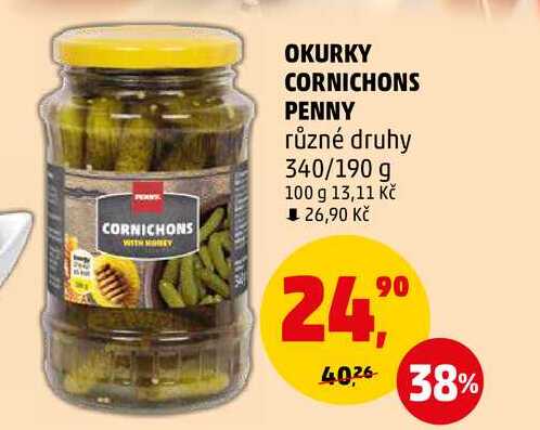 OKURKY CORNICHONS PENNY, 340 g