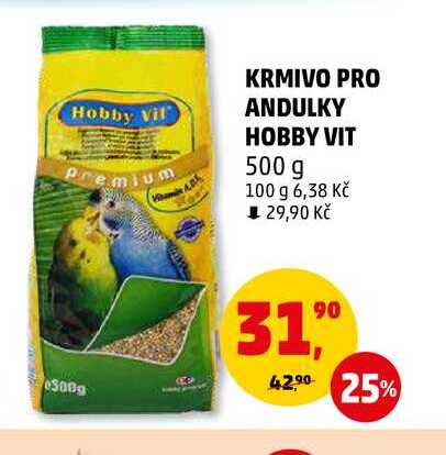 KRMIVO PRO ANDULKY HOBBY VIT, 500 g 