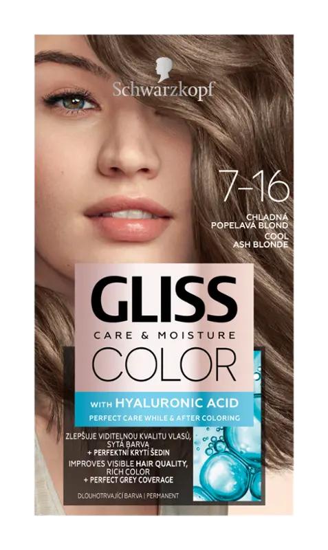 Gliss Color Barva na vlasy 7-16 chladná popelavá blond, 1 ks