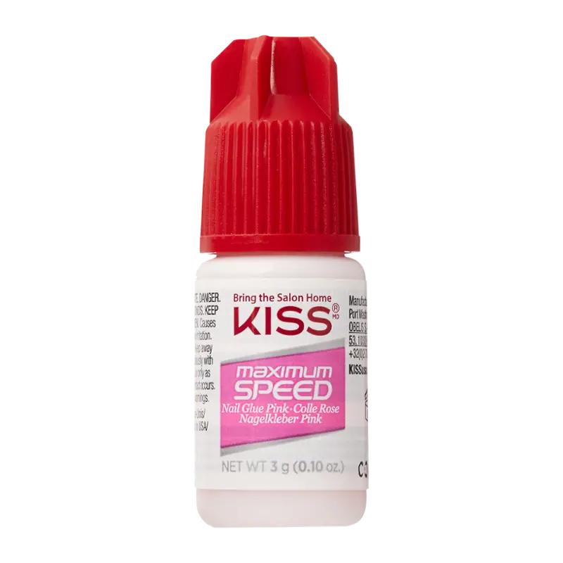 KISS Lepidlo na umělé nehty Maximum Speed Pink, 1 ks