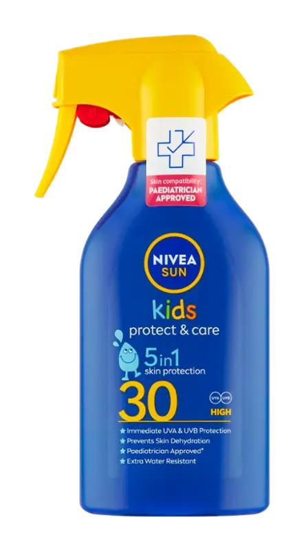 NIVEA Dětský sprej na opalování Protect & Care SPF30, 270 ml