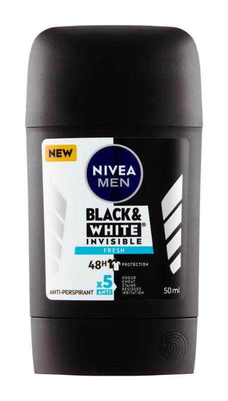 NIVEA Men Antiperspirant Black & White Invisible Fresh, 50 ml