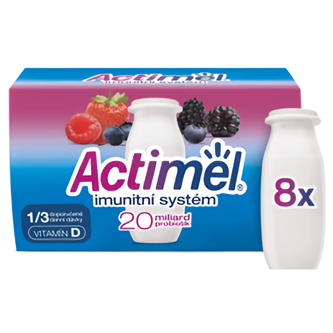Actimel Probiotický jogurtový nápoj s vitamíny lesní plody 8x100g