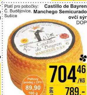 Castillo de Bayren Manchego Semicurato ovčí sýr, 100 g
