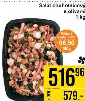Salát chobotnicový s olivami, 100 g