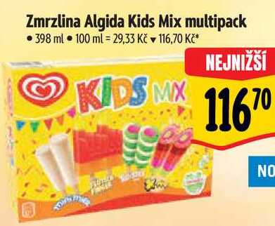 Zmrzlina Algida Kids Mix multipack, 398 ml 