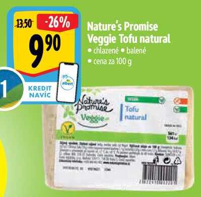 Nature's Promise Veggie Tofu natural, cena za 100 g 
