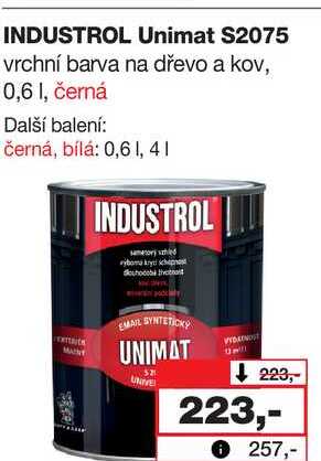 INDUSTROL Unimat S2075 vrchní barva na dřevo a kov, 0,6l
