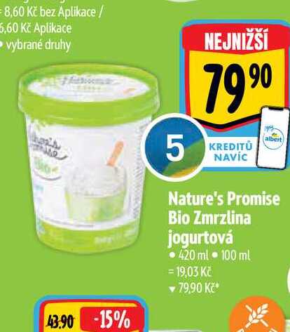  Nature's Promise Bio Zmrzlina jogurtová 420 ml  