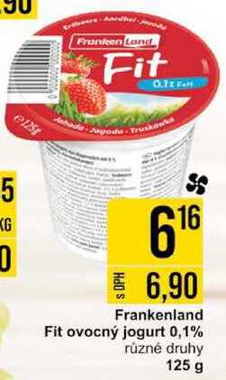 Frankenland Fit ovocný jogurt 0,1% rúzné druhy, 125 g 