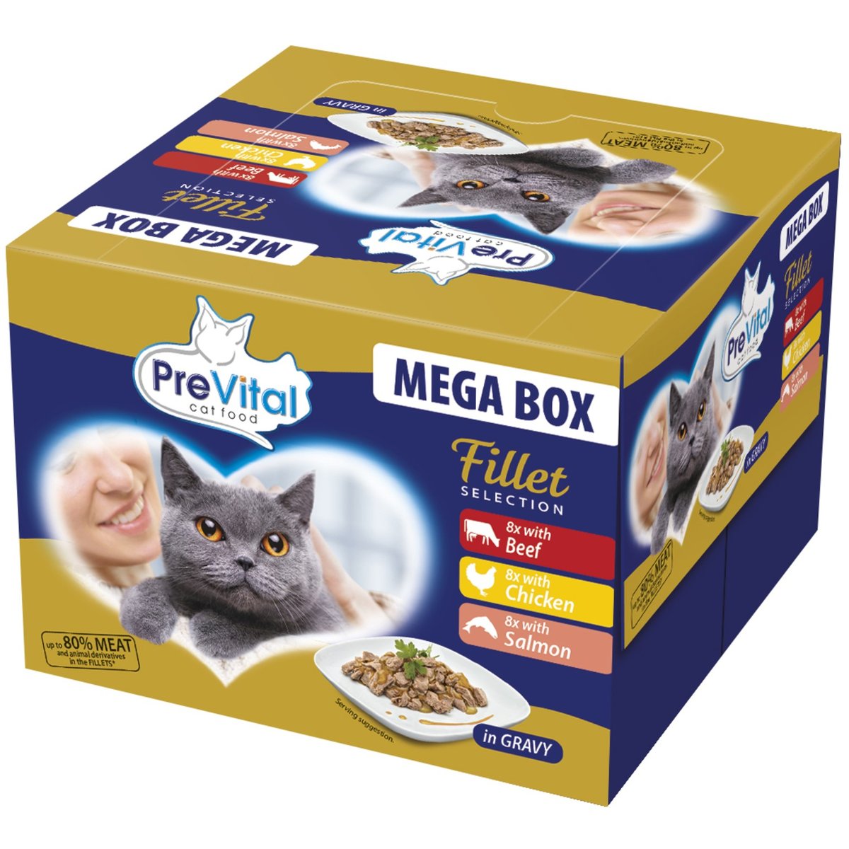 PreVital Kapsičky pro kočky s masem a rybou v omáčce (24×85 g)