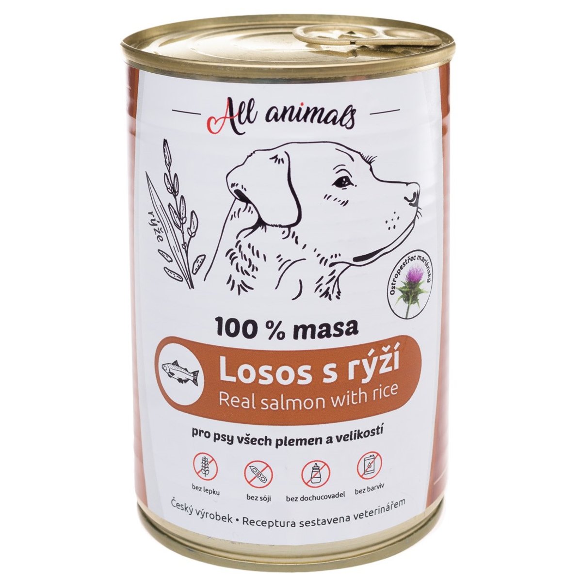 All Animals Losos mletý s rýží konzerva pro psy