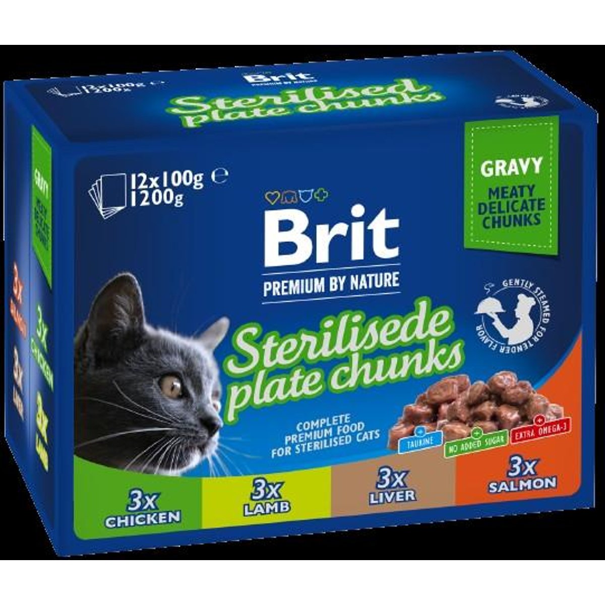 Brit Premium Sterile Plate kapsička pro kočky, 12×100 g
