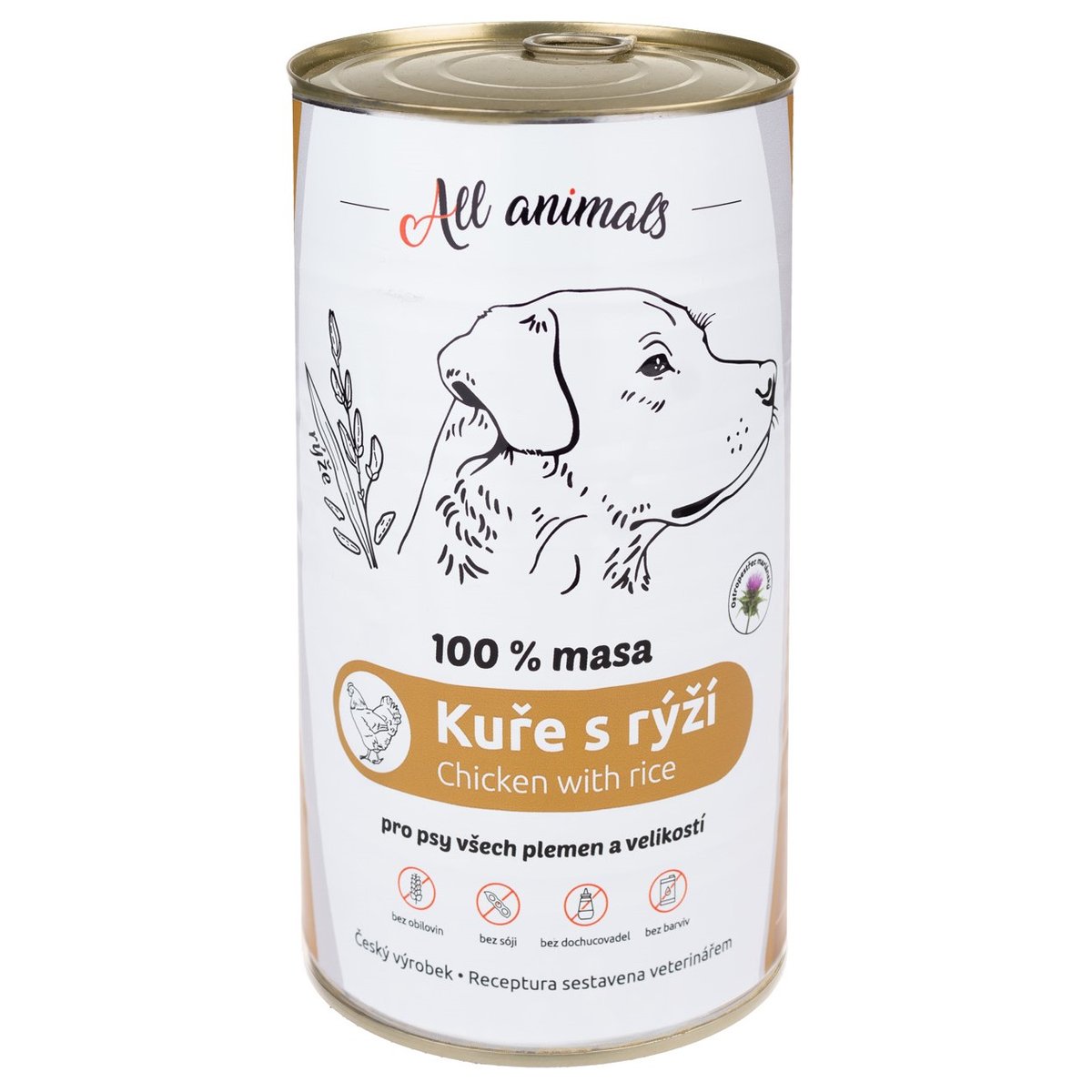All Animals Kuřecí mleté maso s rýží konzerva pro psy