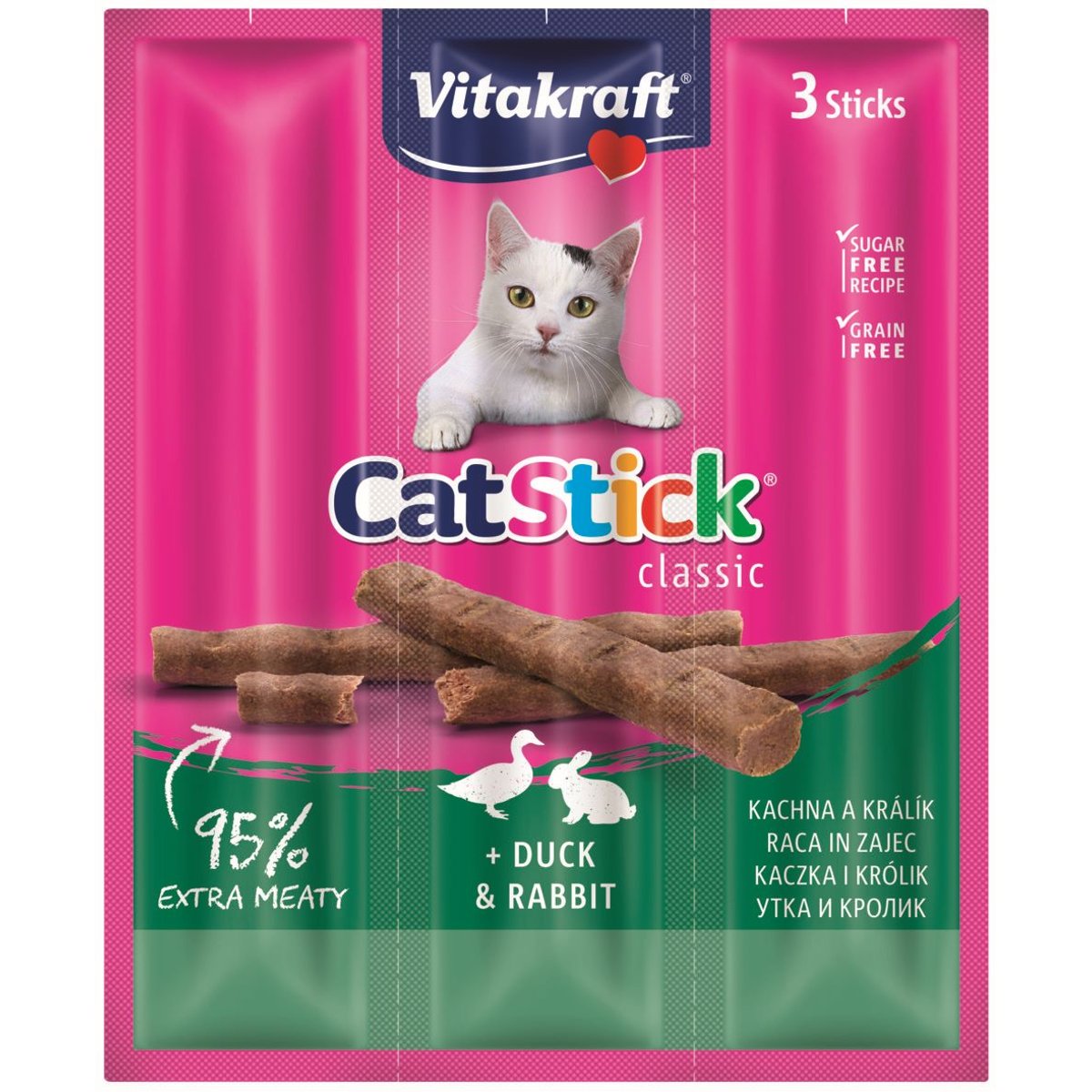 Vitakraft CatStick Mini Tyčinka s králičím a kachním pamlsek pro kočky
