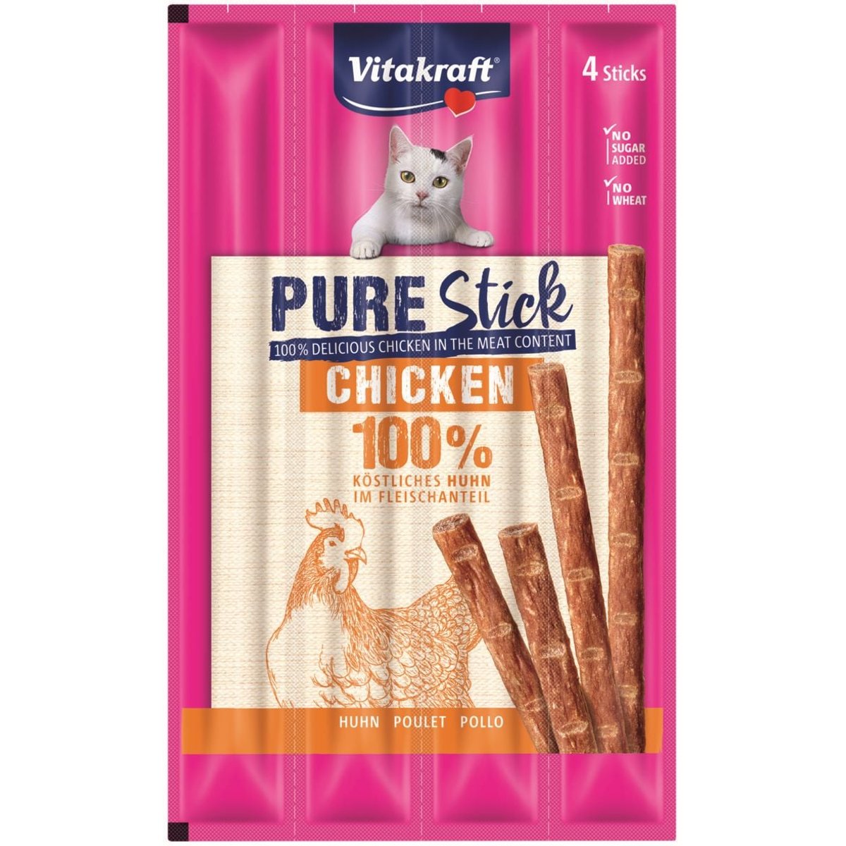 Vitakraft Pure Stick Tyčinka s kuřecím pamlsek pro kočky