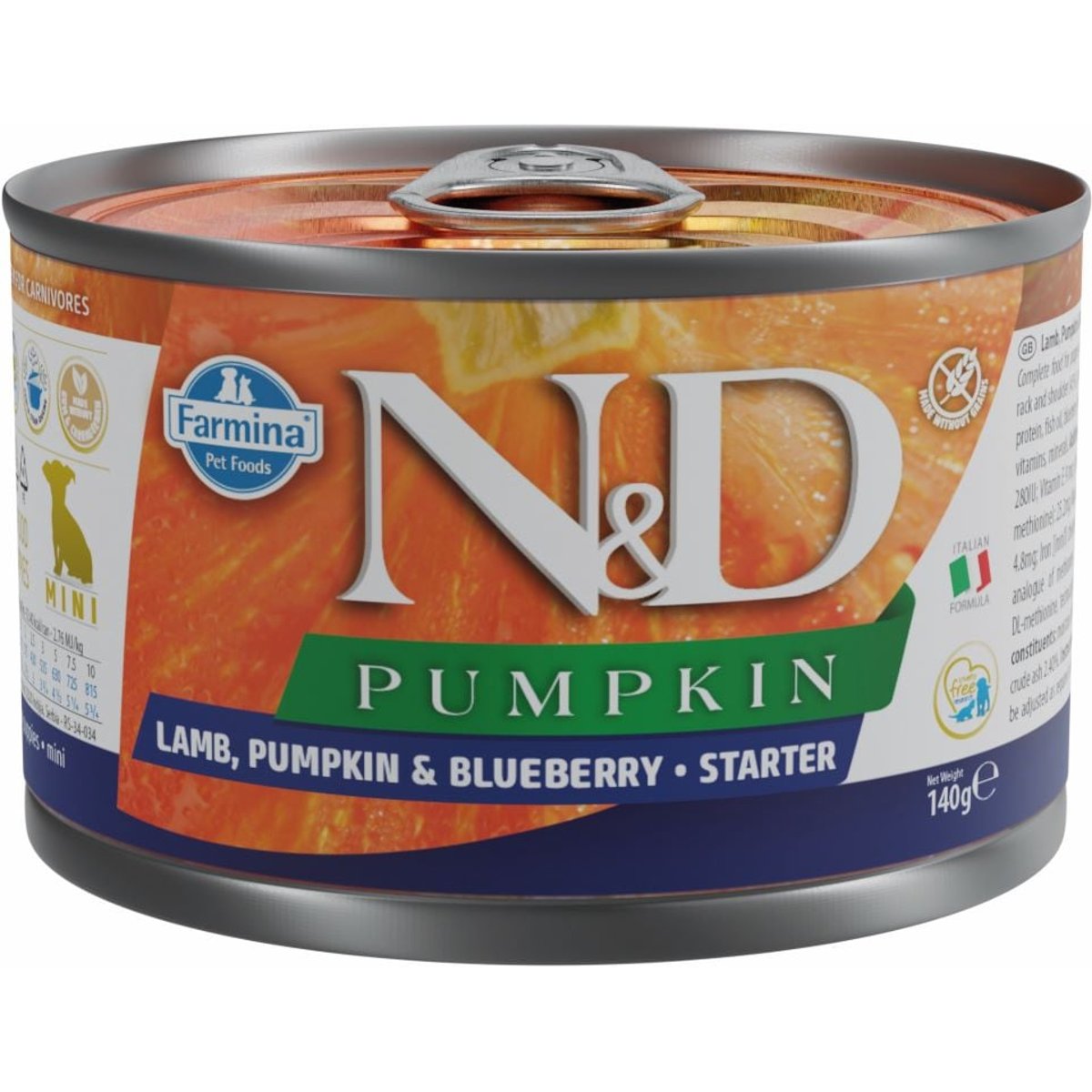 N&D Pumpkin konzerva pro psy malých plemen s jehněčím, dýní a borůvkami