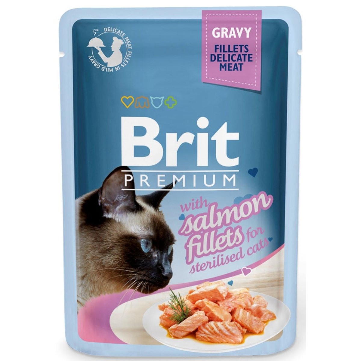 Brit Premium Cat with Salmon fillets kapsičky pro sterilizované kočky