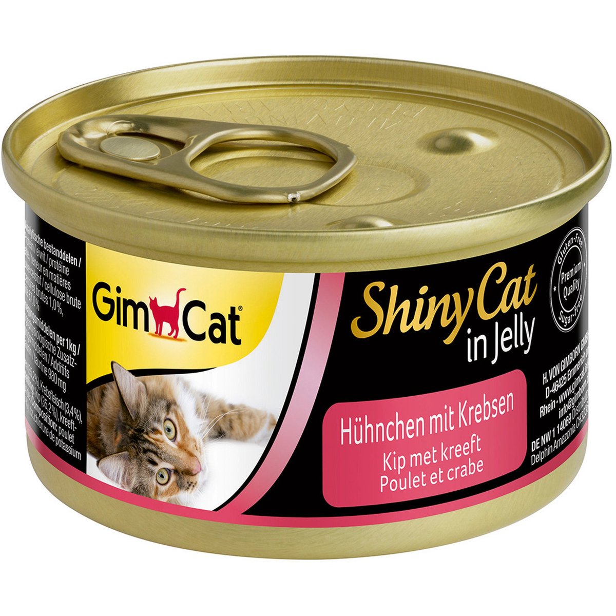 GimCat ShinyCat konzerva kuře a krab pro kočky
