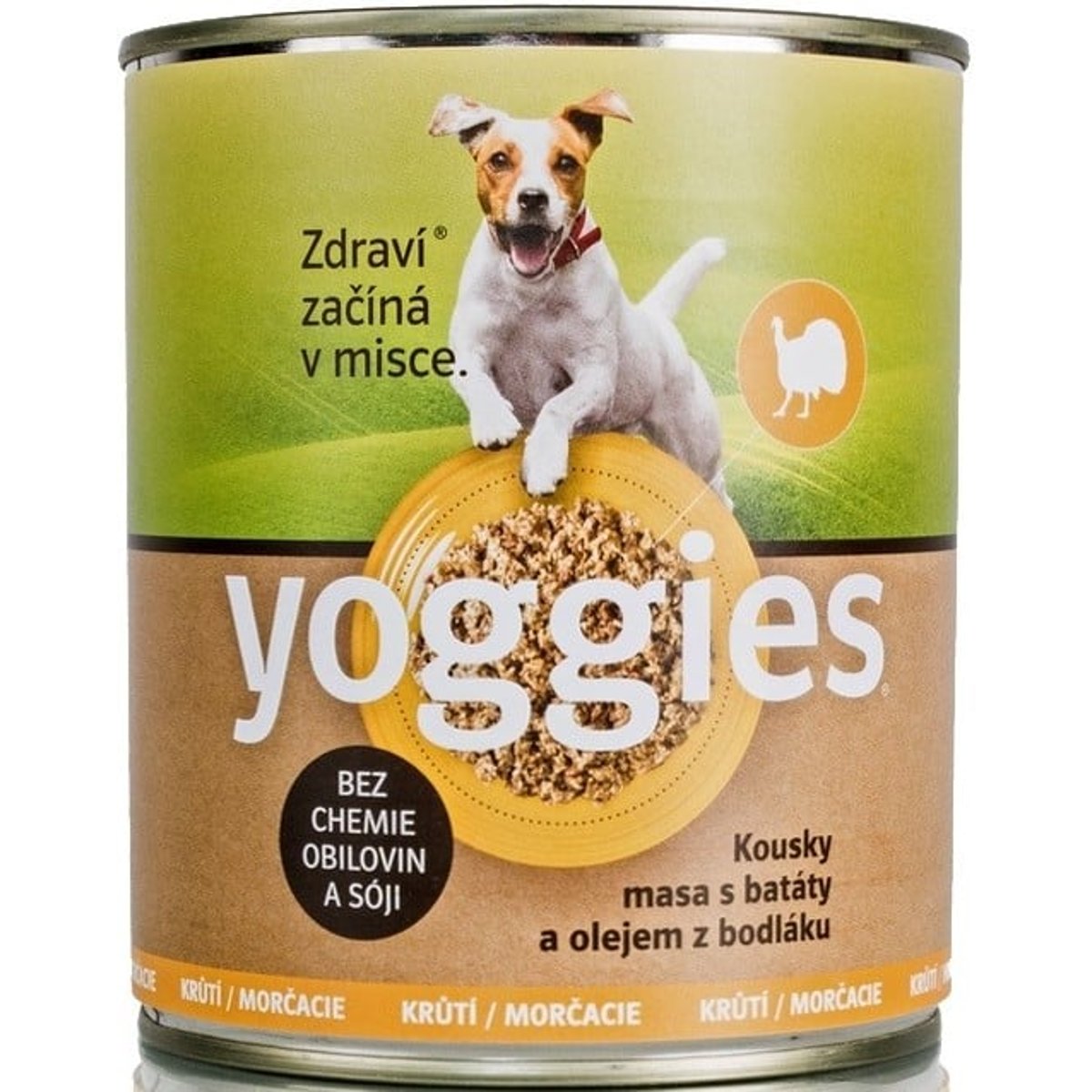 Yoggies Krůtí konzerva pro psy s batáty a olejem z bodláku