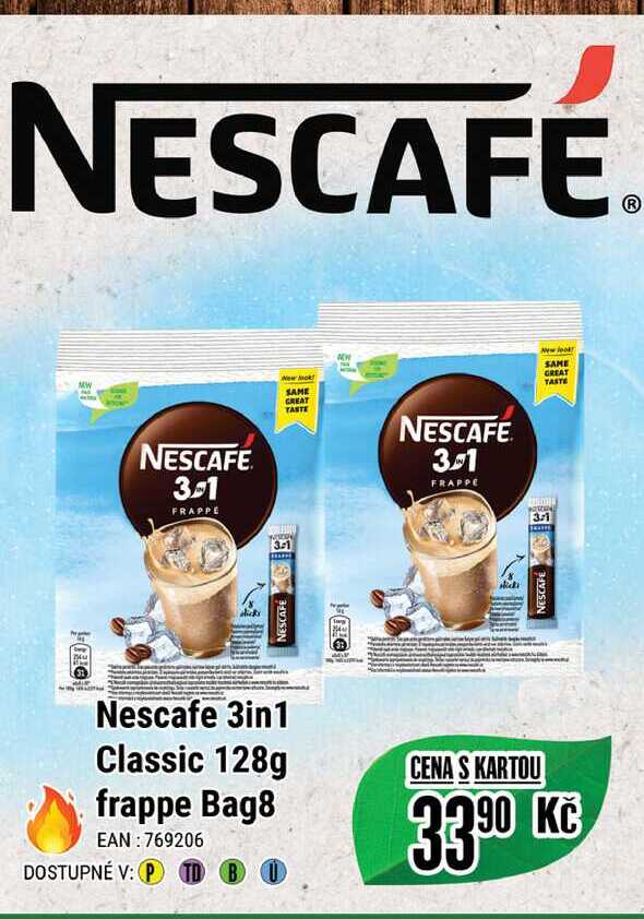 Nescafe 3in1 Classic 128g frappe Bag8 