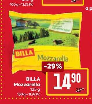 BILLA Mozzarella Mozzarella 125 g 