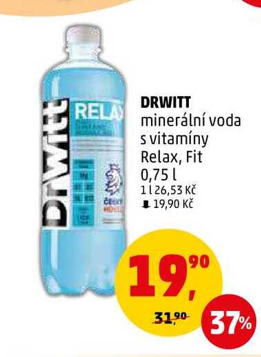DRWITT minerální voda s vitamíny Relax, 0,75 l