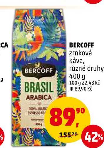 BERCOFF zrnková káva, 400 g 