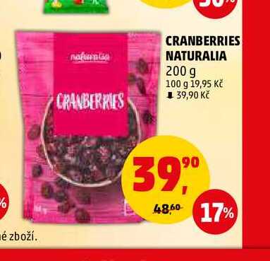 CRANBERRIES NATURALIA, 200 g