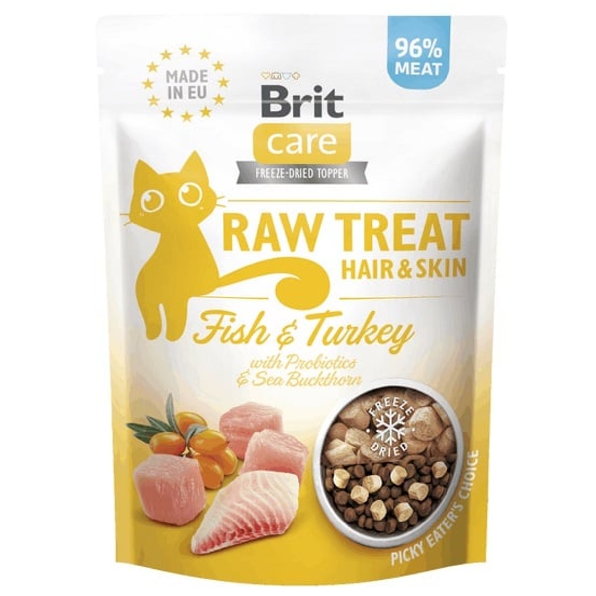 Brit Care Raw Hair & Skin mrazem sušené pamlsky pro kočky