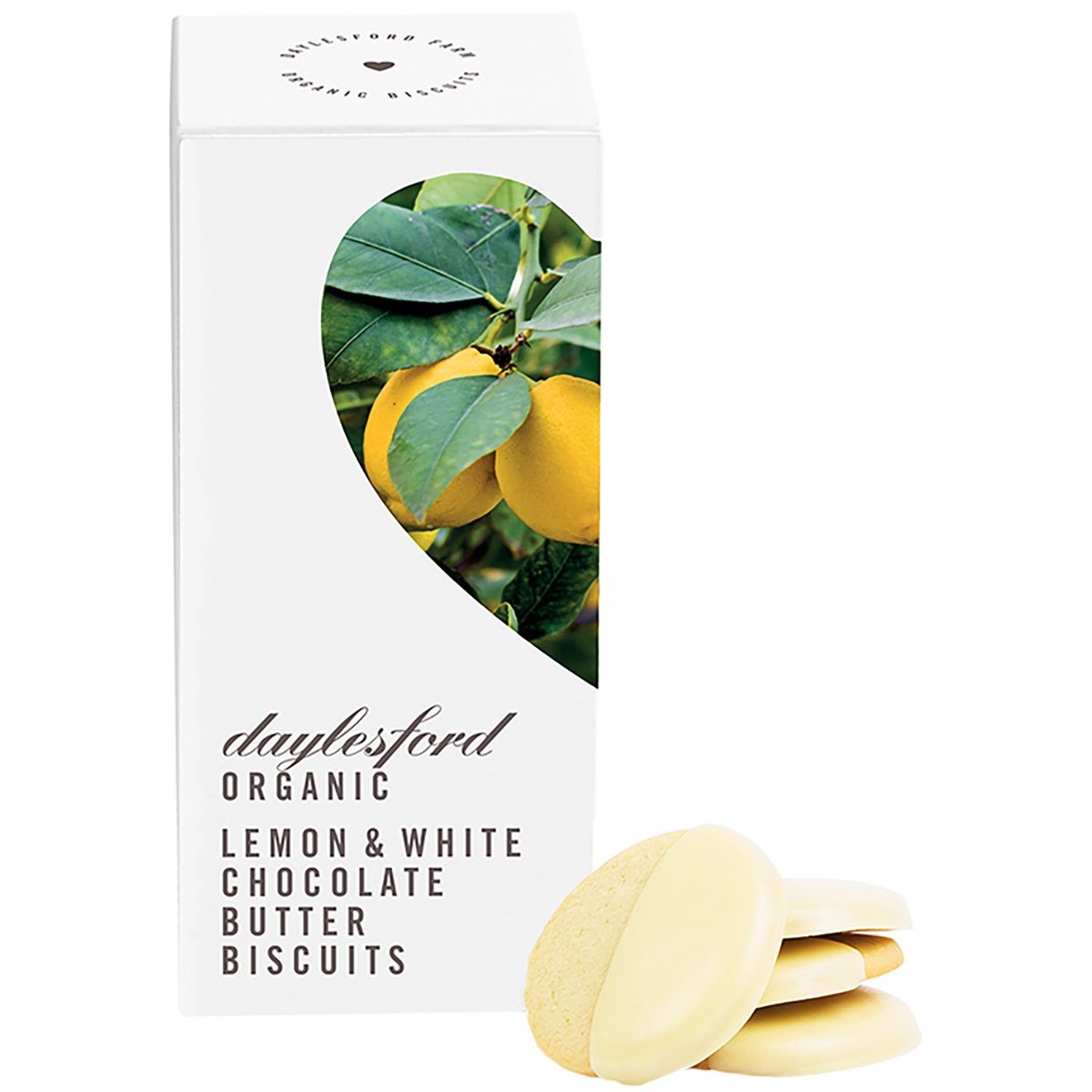 Daylesford BIO Citronové sušenky máčené v bílé čokoládě