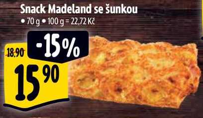 Snack Madeland se šunkou, 70 g 