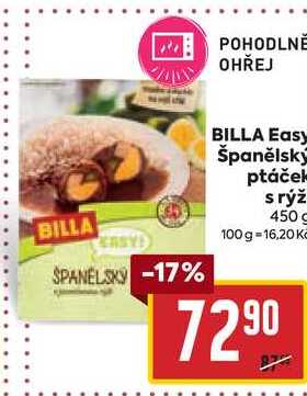 BILLA Easy Španělský ptáček s rýží 450 g